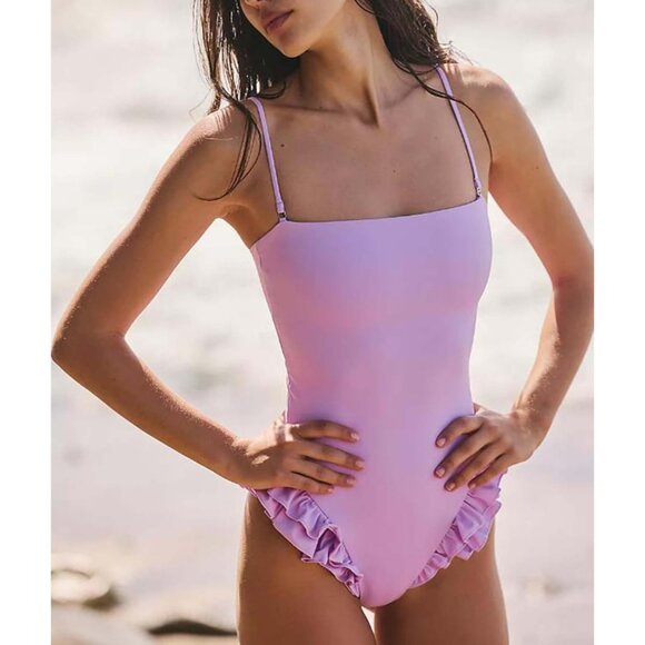 Mxiqqpltky One Piece Womens Swimsuits Y2k Ruffle Bathing Suit - Picture 4 of 4